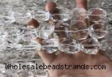 CNC807 18*20mm - 20*25mm faceted nuggets white crystal beads