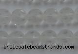 CNC82 15.5 inches 8mm carved round matte white crystal beads