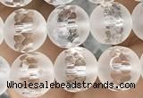 CNC851 15.5 inches 8mm faceted round white crystal beads