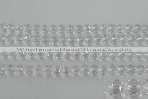 CNC88 15.5 inches 6mm faceted round natural white crystal beads