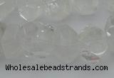 CNG1021 15.5 inches 10*14mm - 15*20mm faceted nuggets white crystal beads