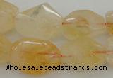 CNG1057 15.5 inches 12*16mm - 15*20mm faceted nuggets citrine beads