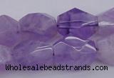 CNG1058 12*16mm - 15*20mm faceted nuggets lavender amethyst beads