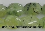 CNG1059 12*16mm - 15*20mm faceted nuggets green rutilated quartz beads