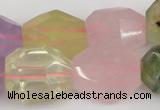 CNG1079 12*16mm - 15*20mm faceted nuggets multicolor quartz beads