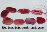 CNG1218 15.5 inches 25*35mm - 35*45mm freeform agate beads