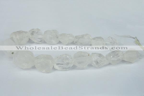 CNG1308 15*20mm – 25*30mm faceted nuggets white crystal beads