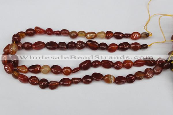 CNG14 15.5 inches 9*14mm nuggets red agate gemstone beads