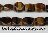 CNG15 15.5 inches 10*12mm faceted nuggets yellow tiger eye beads