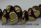 CNG1549 15.5 inches 6*8mm - 18*25mm nuggets plated agate beads