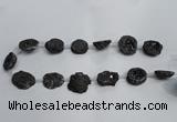 CNG1572 15*20mm - 20*25mm freeform plated druzy agate beads