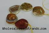 CNG1637 8 inches 40*45mm - 45*50mm freeform agate beads