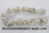 CNG1647 15.5 inches 22*30mm - 25*45mm nuggets plated druzy agate beads