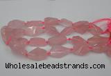 CNG1703 15.5 inches 15*20mm - 18*38mm nuggets rose quartz beads