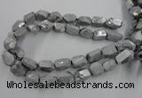 CNG1800 13*18mm - 15*20mm faceted nuggets plated quartz beads