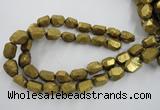 CNG1801 13*18mm - 15*20mm faceted nuggets plated quartz beads