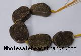 CNG2172 7.5 inches 25*35mm - 35*40mm freeform druzy agate beads