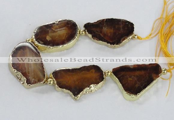 CNG2370 7.5 inches 25*45mm - 30*40mm freeform agate gemstone beads