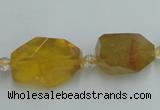 CNG240 10*15mm - 20*22mm faceted nuggets citrine gemstone beads