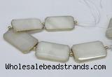 CNG2460 7.5 inches 30*50mm - 32*55mm faceted rectangle agate beads