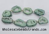 CNG2495 15.5 inches 30*40mm - 40*50mm freeform plated druzy agate beads