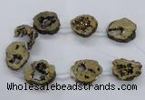 CNG2501 15.5 inches 30*40mm - 40*50mm freeform plated druzy agate beads