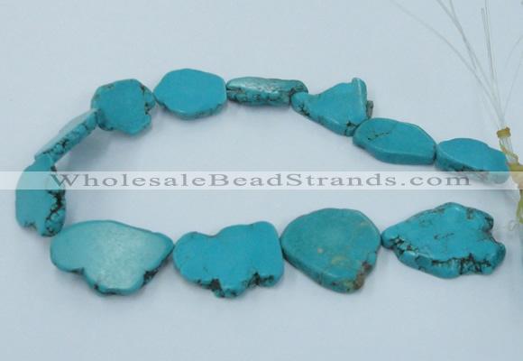 CNG2516 15.5 inches 25*30mm - 35*40mm freeform turquoise beads