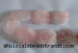 CNG2540 48*58mm – 50*60mm nuggets rose quartz beads wholesale