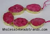 CNG2561 7.5 inches 25*35mm - 30*40mm freeform druzy agate beads