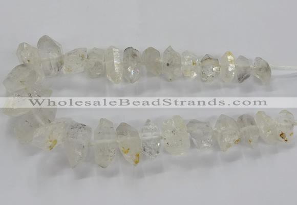 CNG2577 15.5 inches 10*20mm - 15*35mm faceted nuggets white crystal beads