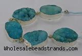 CNG2600 7.5 inches 25*35mm - 30*40mm freeform druzy agate beads