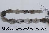 CNG2711 18*25mm - 25*35mm freeform black rutilated quartz beads