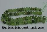 CNG2719 10*14mm - 13*18mm faceted nuggets green rutilated quartz beads