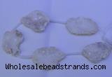 CNG2755 15.5 inches 28*35mm - 40*45mm freeform plated druzy agate beads