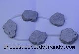 CNG2757 15.5 inches 28*35mm - 40*45mm freeform plated druzy agate beads