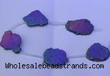 CNG2761 15.5 inches 28*35mm - 40*45mm freeform plated druzy agate beads