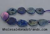 CNG2813 15.5 inches 25*35mm - 30*45mm freeform druzy agate beads