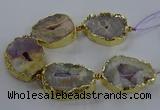 CNG2866 8 inches 35*40mm - 40*50mm freeform druzy agate beads