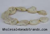 CNG2888 15.5 inches 25*30mm - 30*35mm freeform plated druzy agate beads