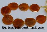 CNG2958 15.5 inches 42*45mm - 45*50mm faceted freeform agate beads