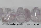 CNG308 15.5 inches 10*18mm faceted nuggets amethyst gemstone beads