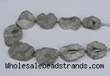 CNG3090 15.5 inches 25*30mm - 35*50mm freeform plated druzy agate beads