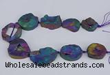 CNG3094 15.5 inches 25*30mm - 35*50mm freeform plated druzy agate beads