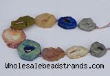 CNG3096 15.5 inches 25*30mm - 35*50mm freeform plated druzy agate beads