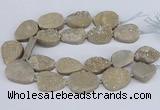 CNG3141 15.5 inches 22*30mm - 28*40mm freeform plated druzy agate beads