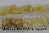 CNG3154 15.5 inche 8*15mm - 11*20mm freeform plated druzy agate beads