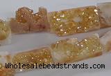 CNG3155 15.5 inche 8*15mm - 11*20mm freeform plated druzy agate beads