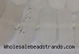 CNG3198 10*25mm - 16*40mm faceted nuggets matte white crystal beads