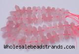 CNG3201 10*25mm - 12*45mm faceted nuggets rose quartz beads