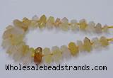 CNG3205 10*25mm - 12*45mm faceted nuggets yellow quartz beads